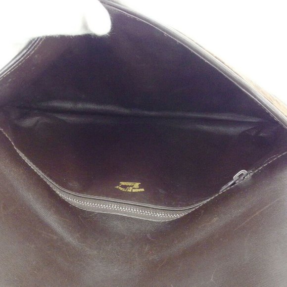 Authentic GUCCI clutch bag G mark pattern suede ~ leather Auth used - Picture 6 of 9